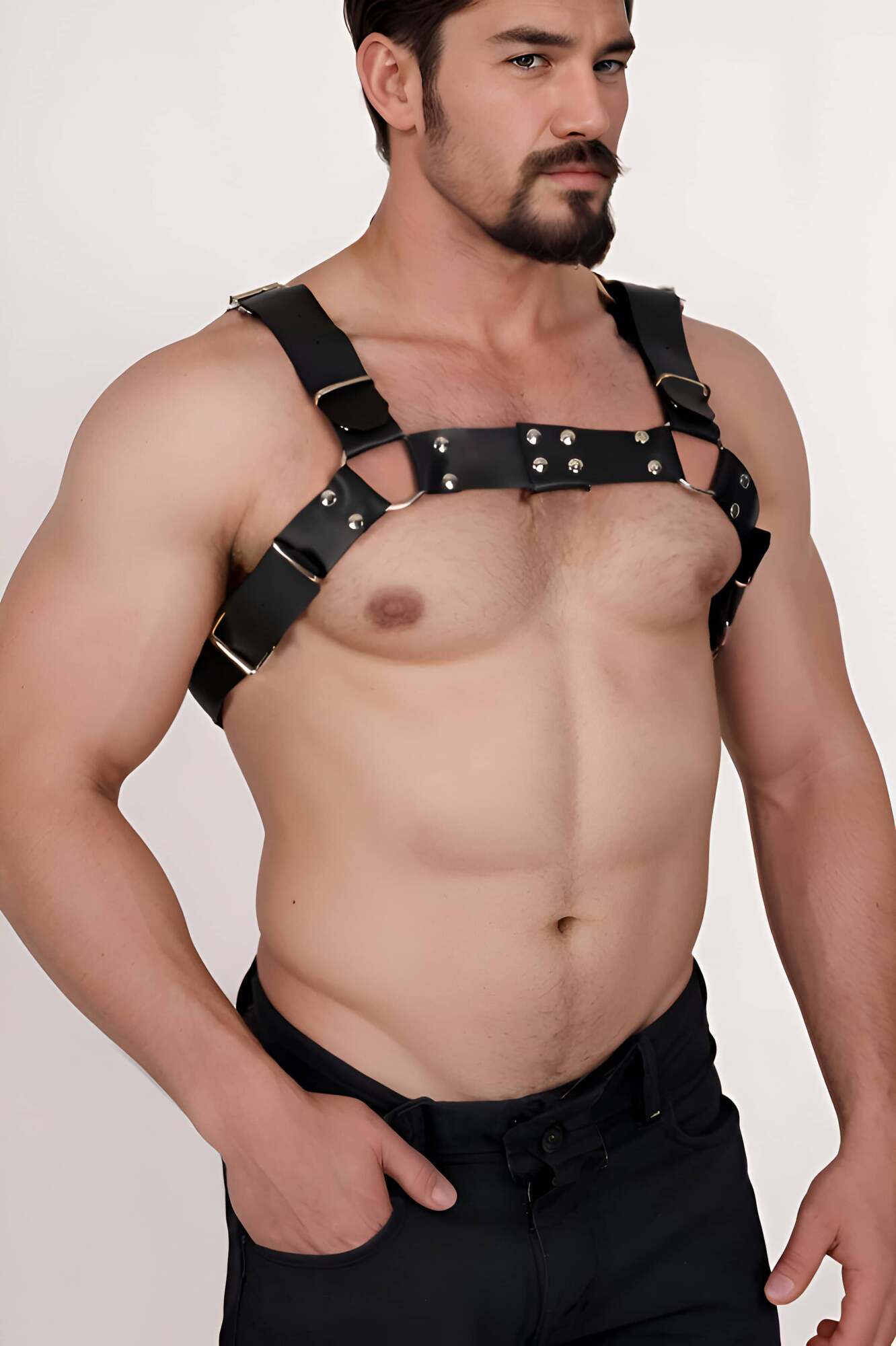 Erkek Göğüs Harness, Deri Erkek Fantazi Giyim, Erkek Clubwear - APFTM212
