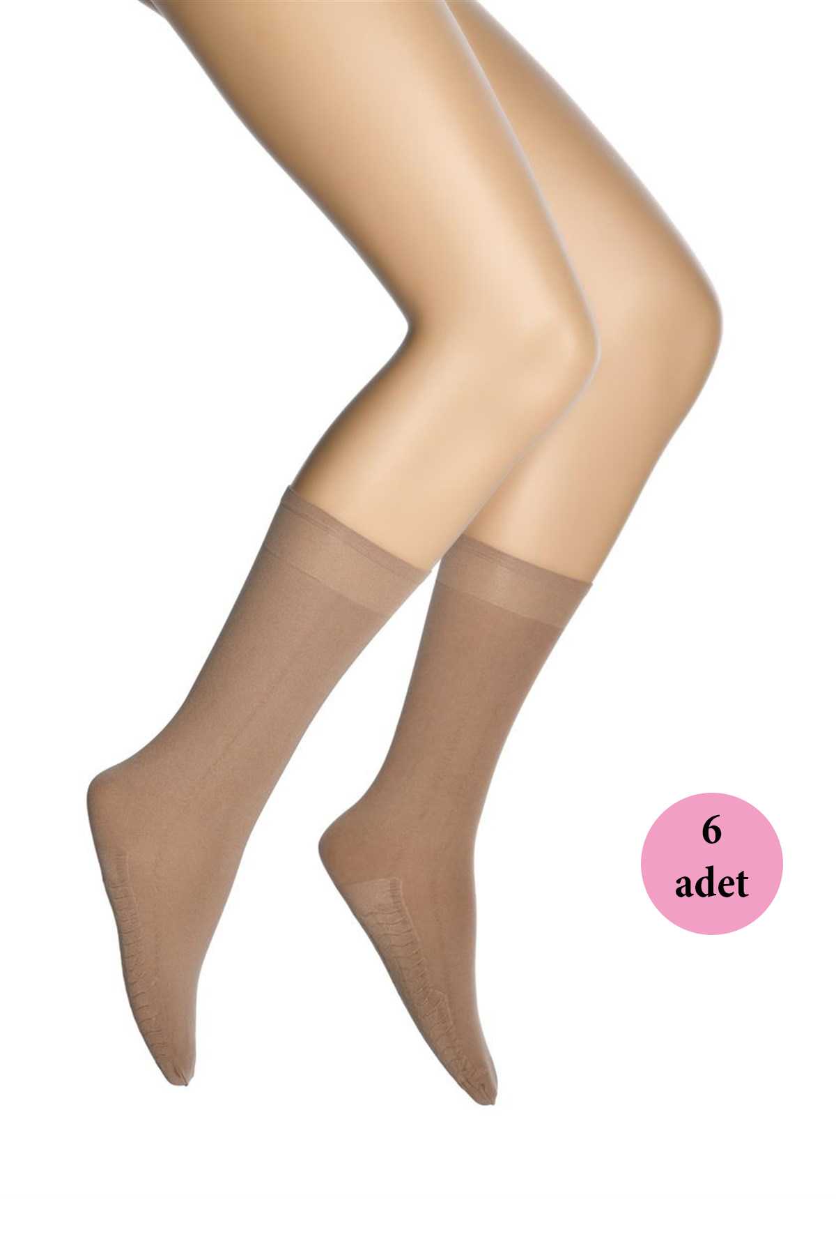 6 Adet Masaj Kadın Çorap Bronz 38