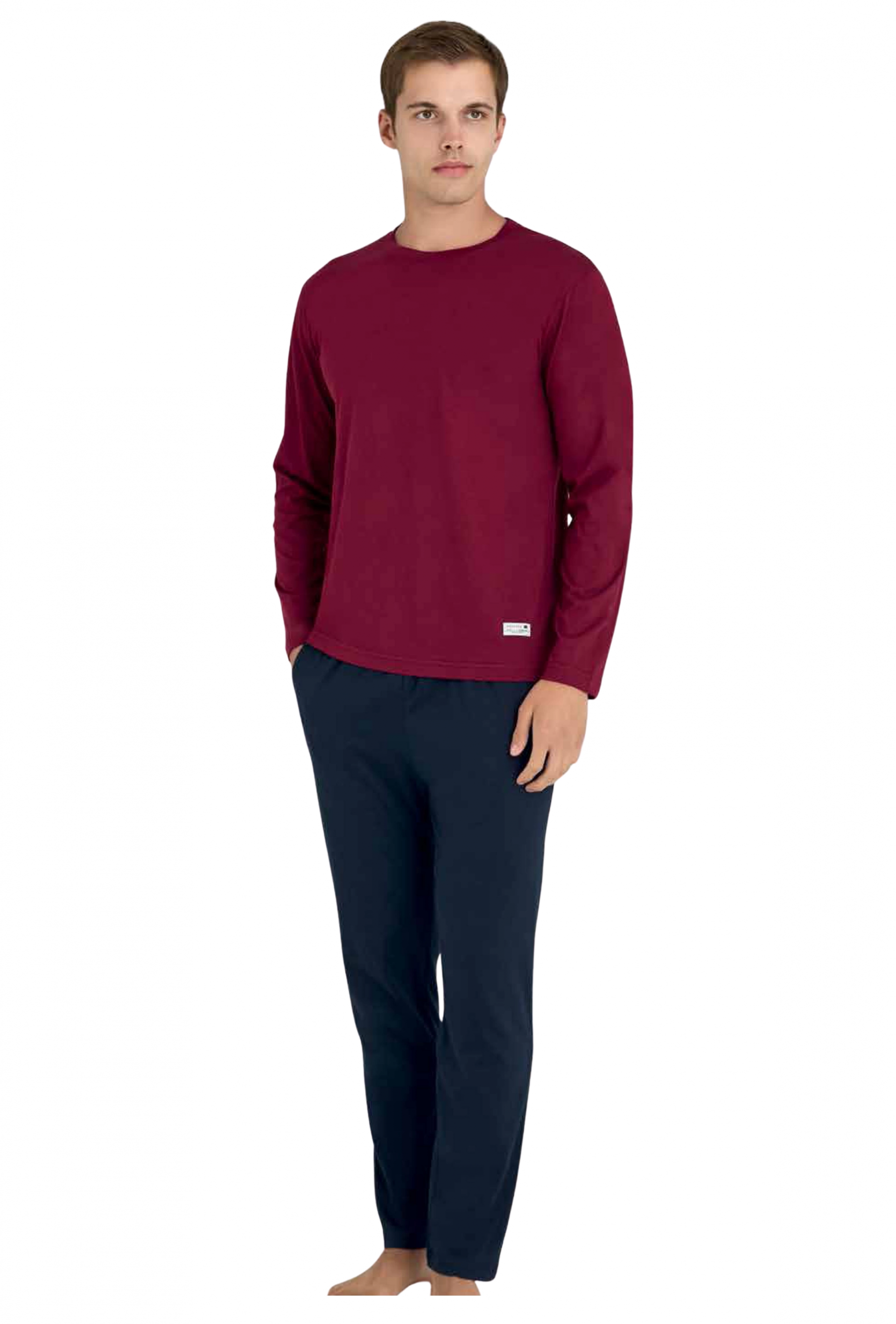 9109-KLY 0 YAKA BATTAL PİJAMA TAKIMI KLY O Yaka Battal Erkek Pijaması % 100 pamuk --9109