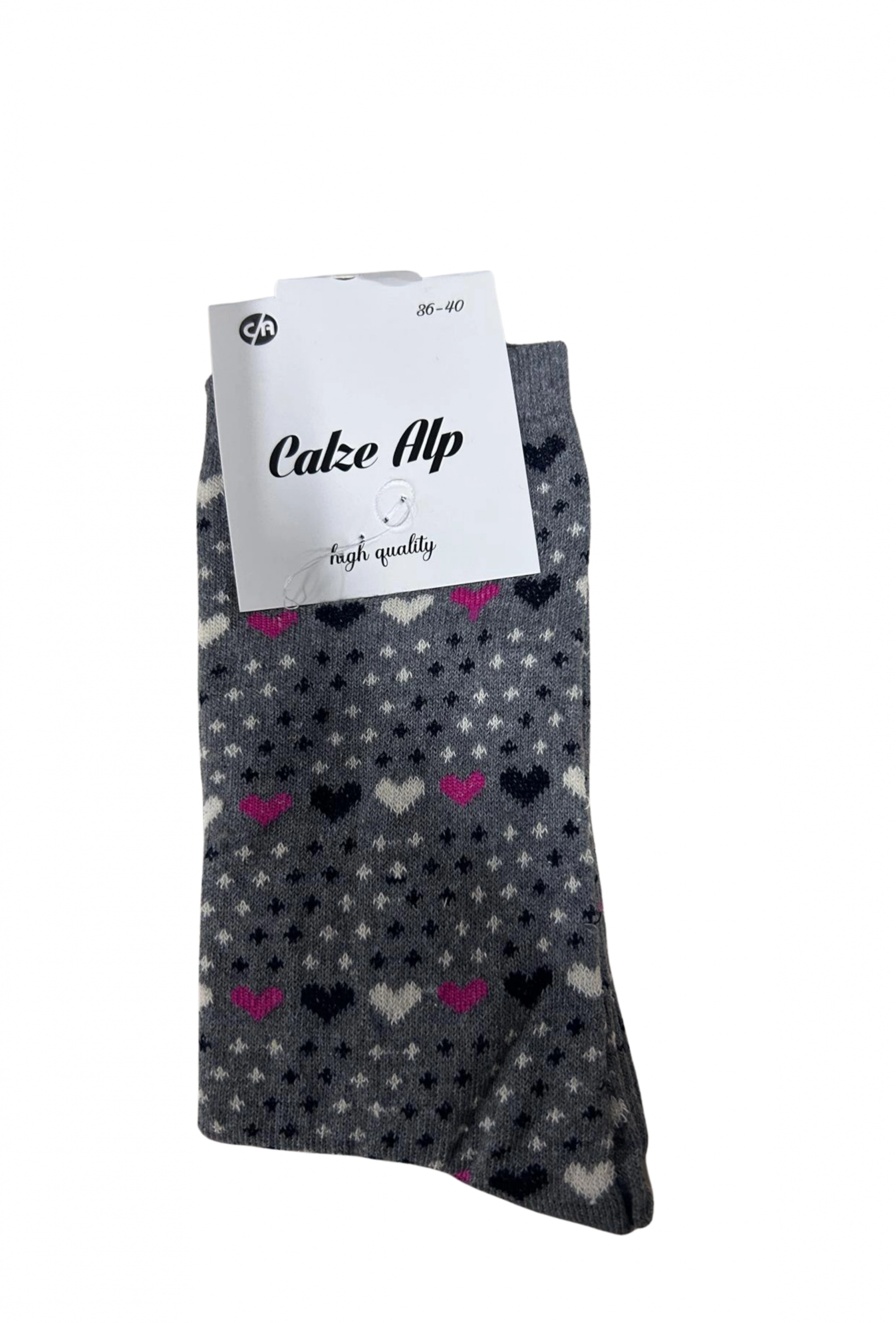 Barış Kalp Desenli Likralı Kadın Soket Çorap 1 Adet