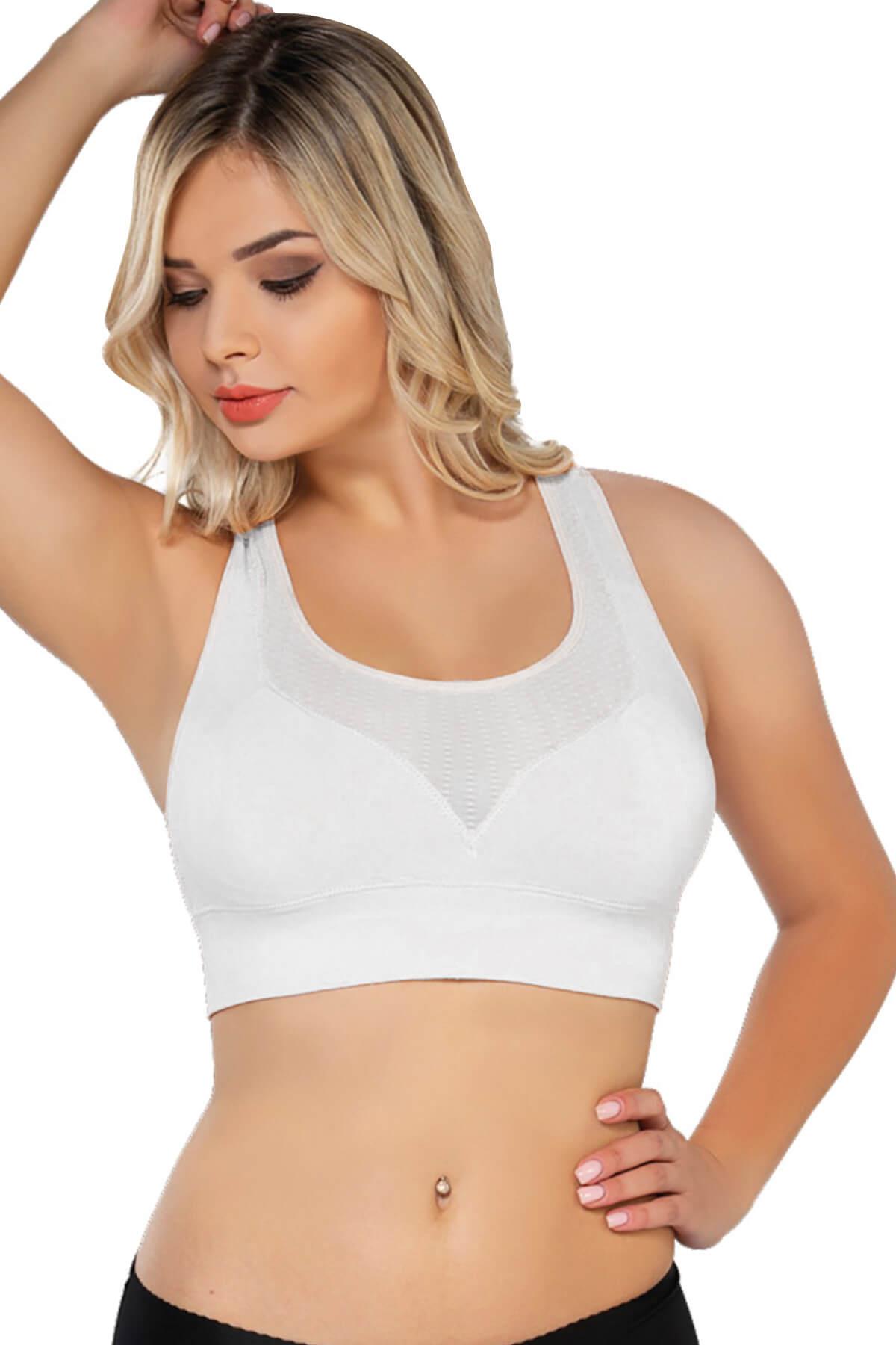 BEYAZ MI Emay 4027 Seamless Tül Pedli Toparlayıcı Büstiyer