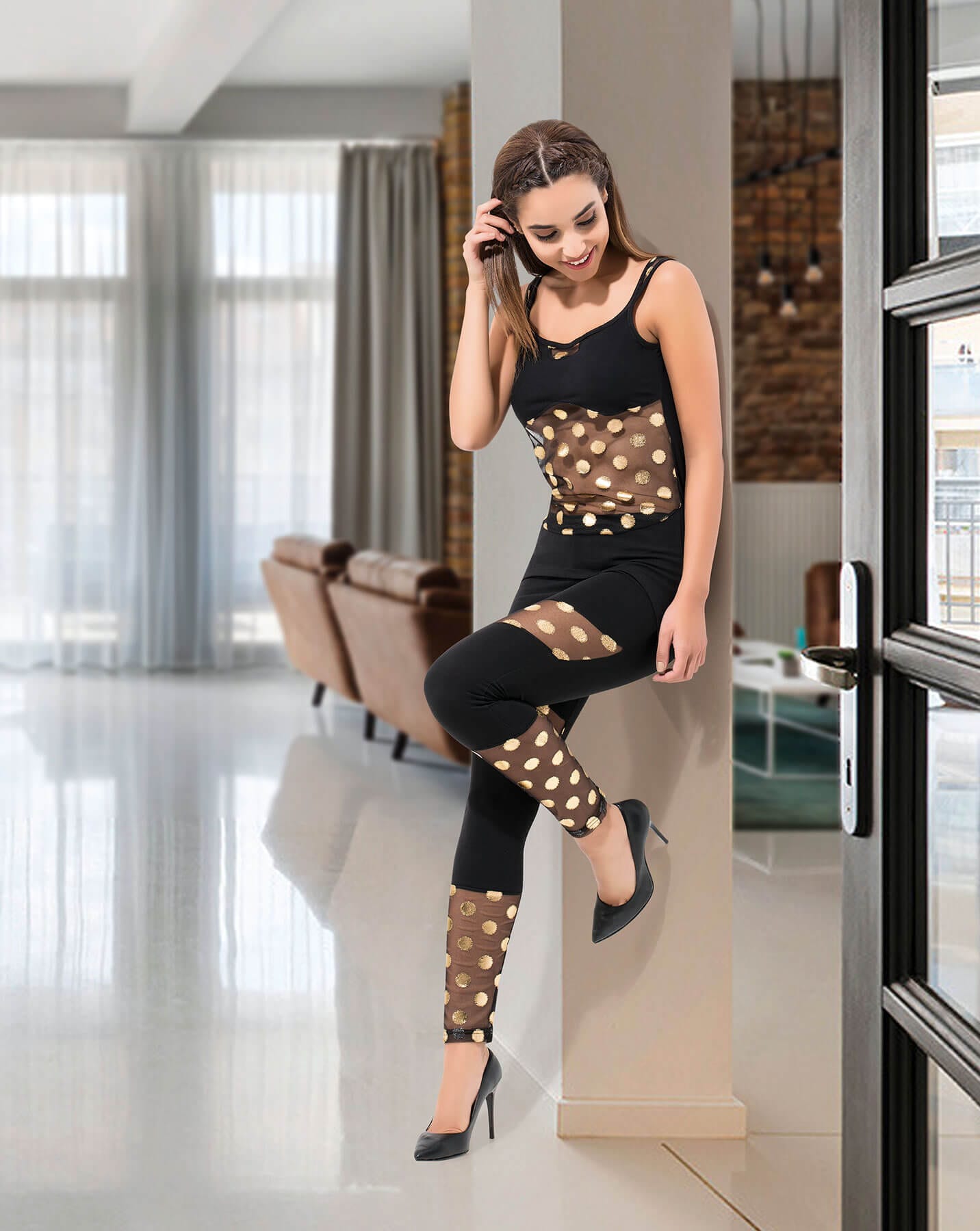 Derya Kurşun Askılı Kadın Tayt Takım 1501