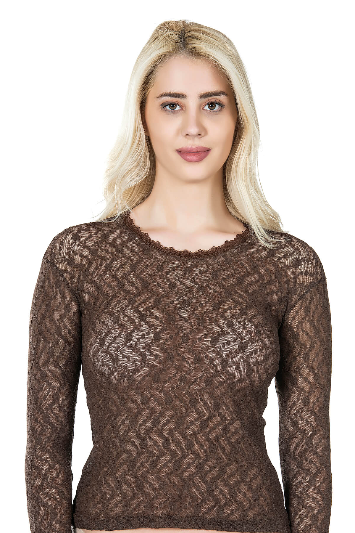 Derya Kurşun Uzun Kol Dantelli Kadın Tişört 279