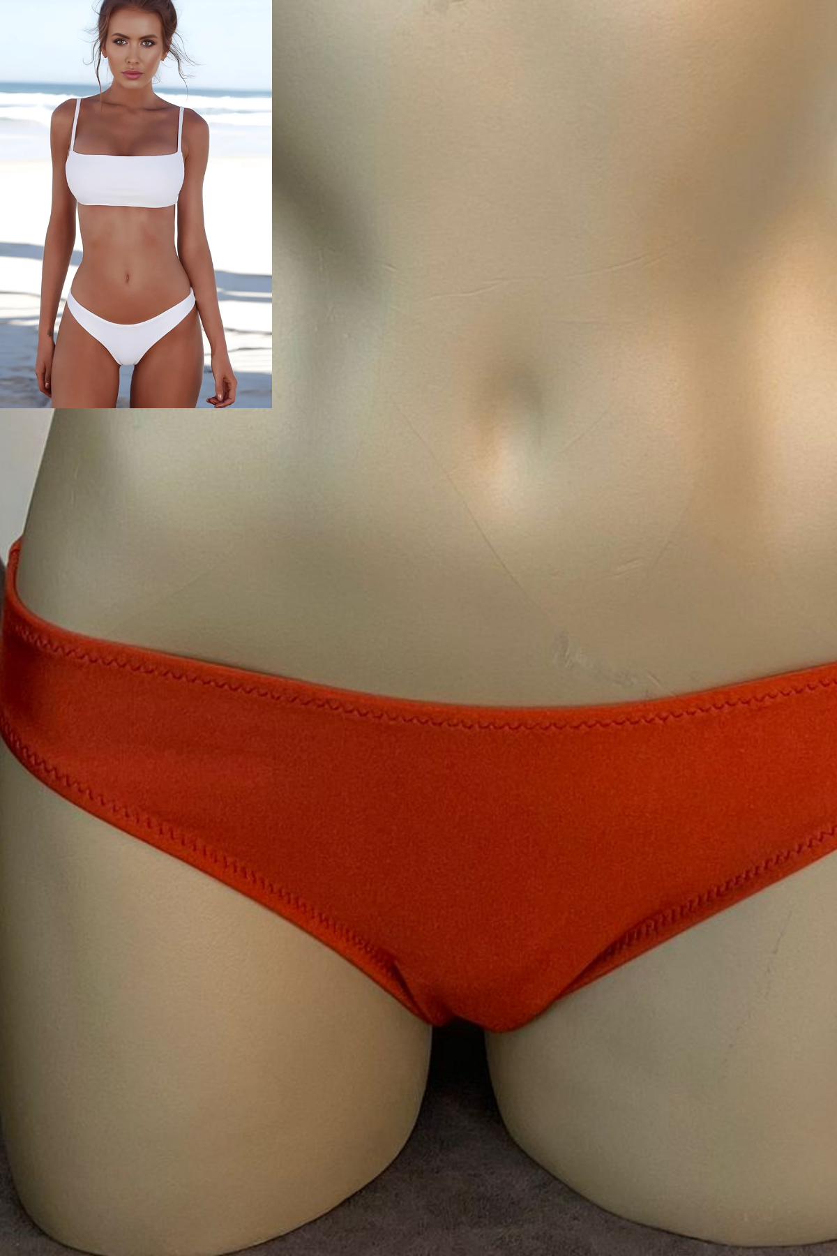 Özel Tasarım Kiremit Rengi Şık Bikini Alt