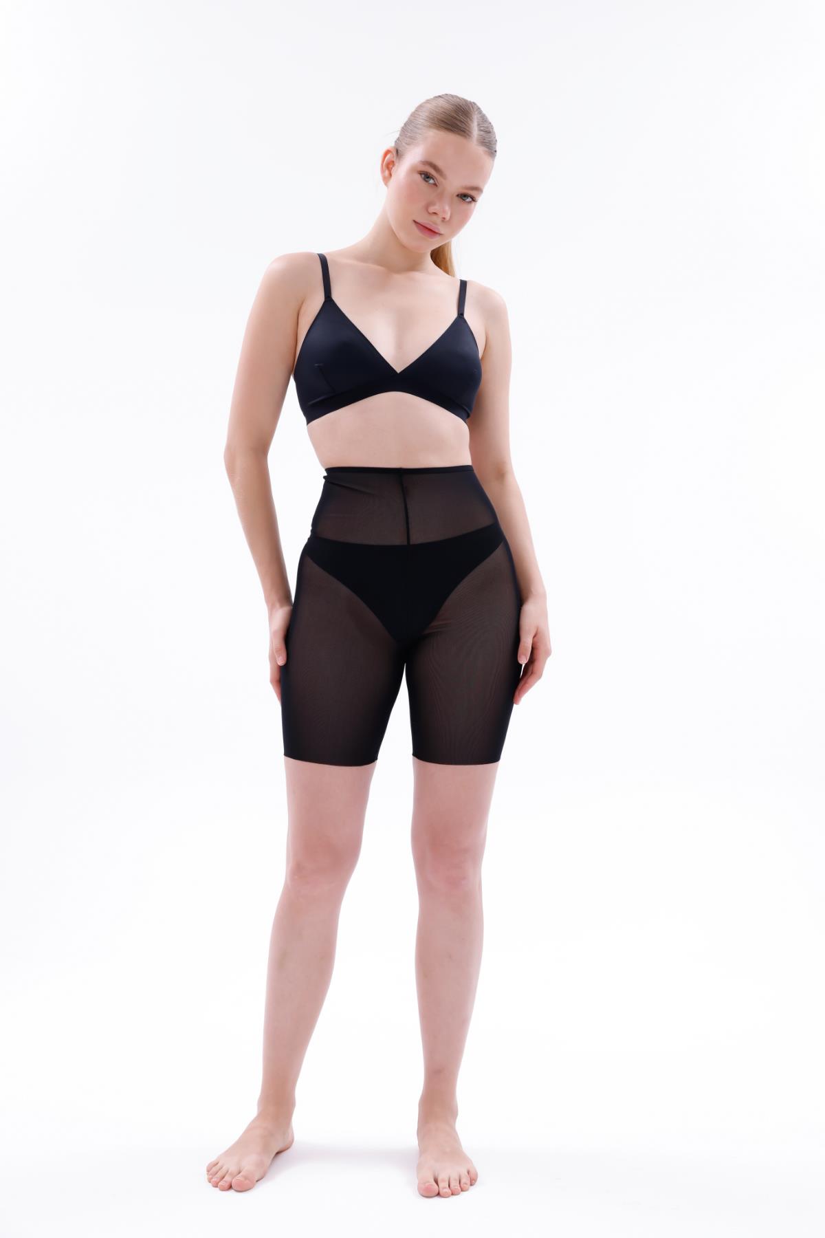 SİYAH MI EMAY 2705 Lazer Tül Boxer Hayalet Korse