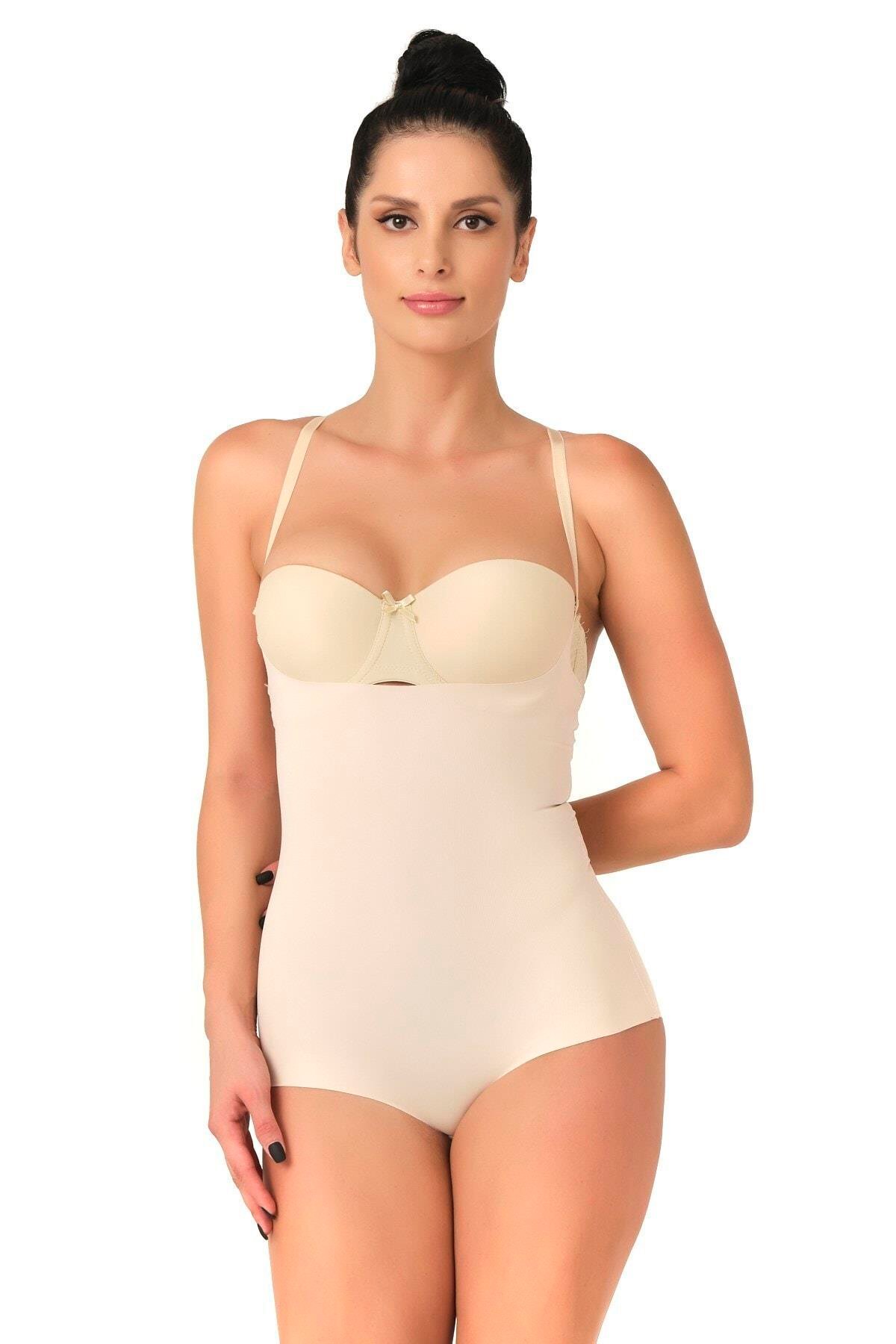 TEN MI Emay 2723 Lazer Kesim Göğsü Açık Slip Korse
